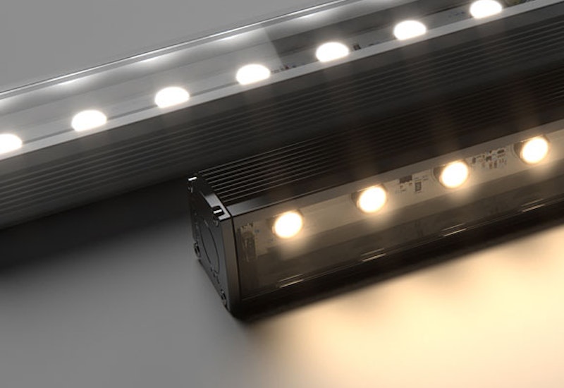 Maxis IP is a high power exterior linear LED floodlight. Offered in a range of optics, colour temperatures and static colour outputs, Maxis IP is the ideal luminaire for exterior wall washing & grazing applications.