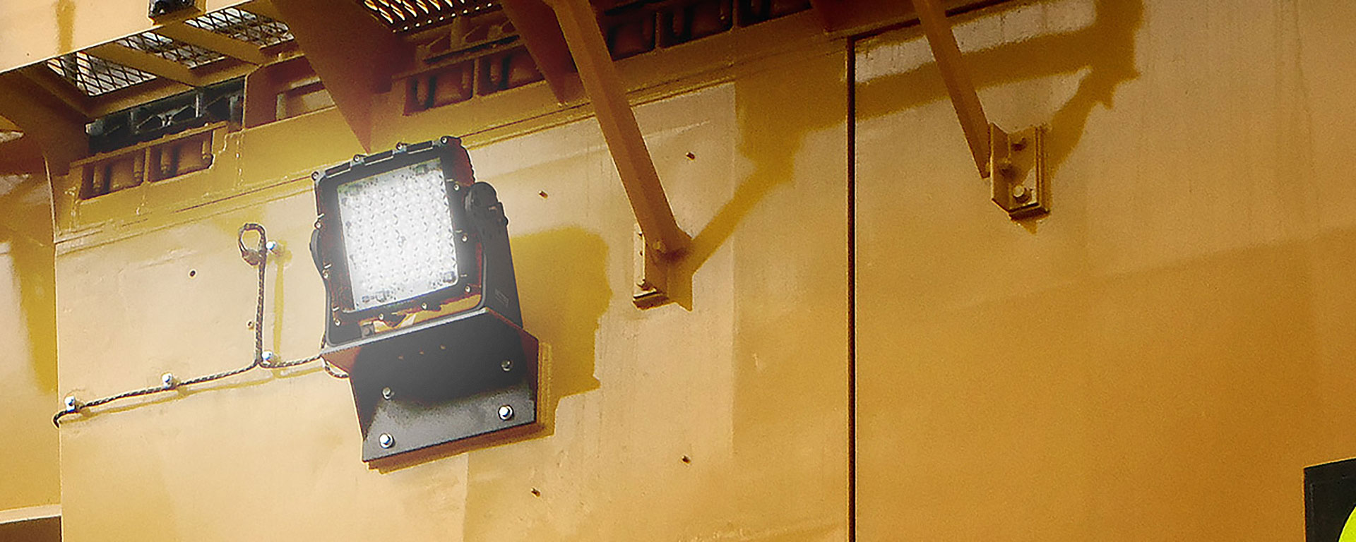 The CP56 LED mining floodlight in application, installed on a mobile plant