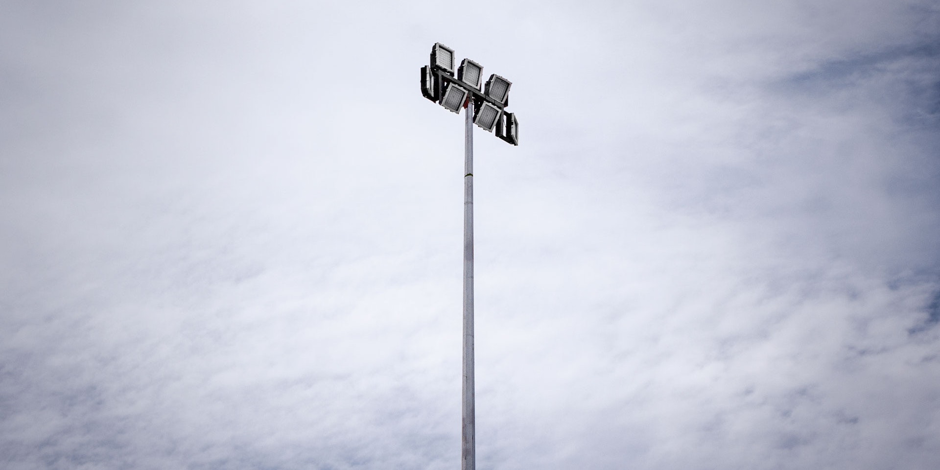 CP66 LED Flood Light in application, installed on a high mast pole on an industrial /  mine site
