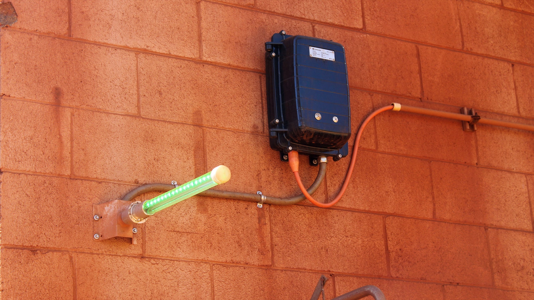 Eye Wash Station LED Safety Beacon Light in application, installed on an iron ore mine